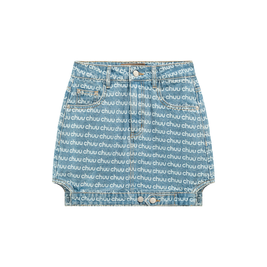 CHUU Upside Down Denim A-Line Mini Skirt