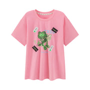 Happy Frog Is An Angel Print T-Shirt