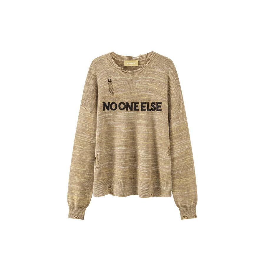 CHUU Noe Logo Loose Fit Knit Sweater