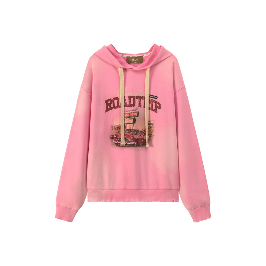 CHUU Road Trip Printed Loose Fit Hoodie