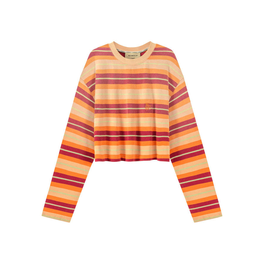 CHUU Striped Cropped T-Shirt