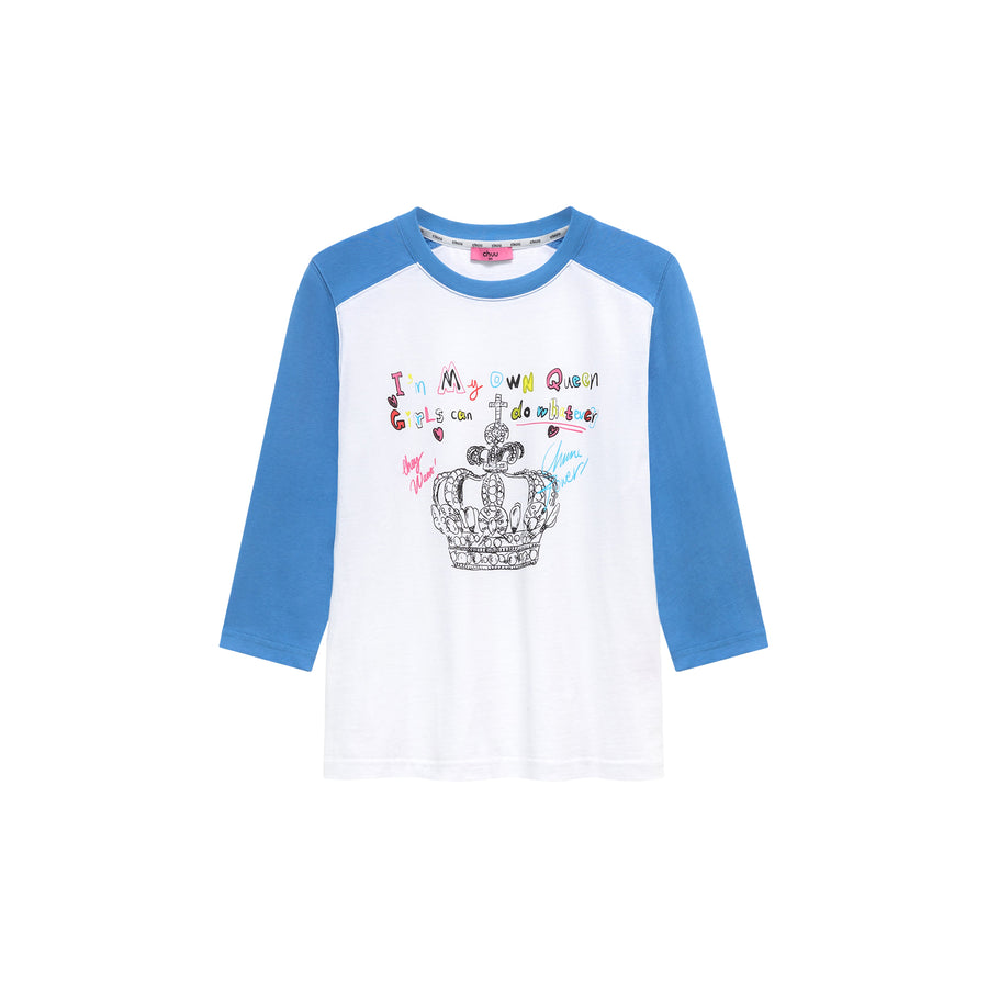 CHUU Contrast Color Crown T-Shirt