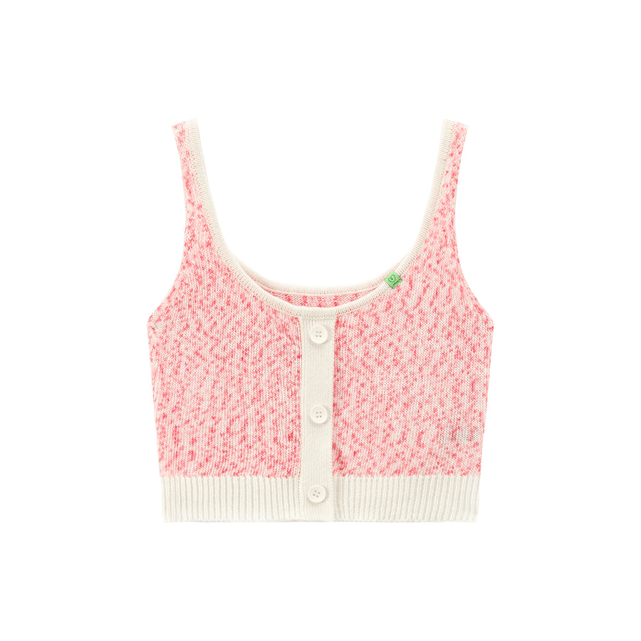 CHUU Round Neck Crop Knit Tank Top