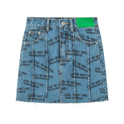 Nice To Meet Chuu Print Denim Skirt