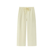 Cotton Ankle Cropped Straight Pants