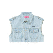 Loose Fit Denim Vest