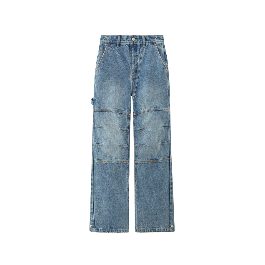 CHUU Straight Washed Denim Pants