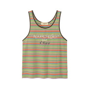 Rainbow Stripe Sleeveless T-Shirt