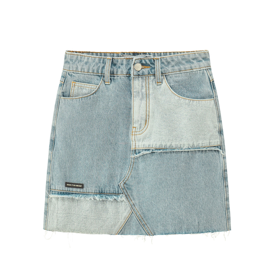 CHUU Patchworks Denim Skirt