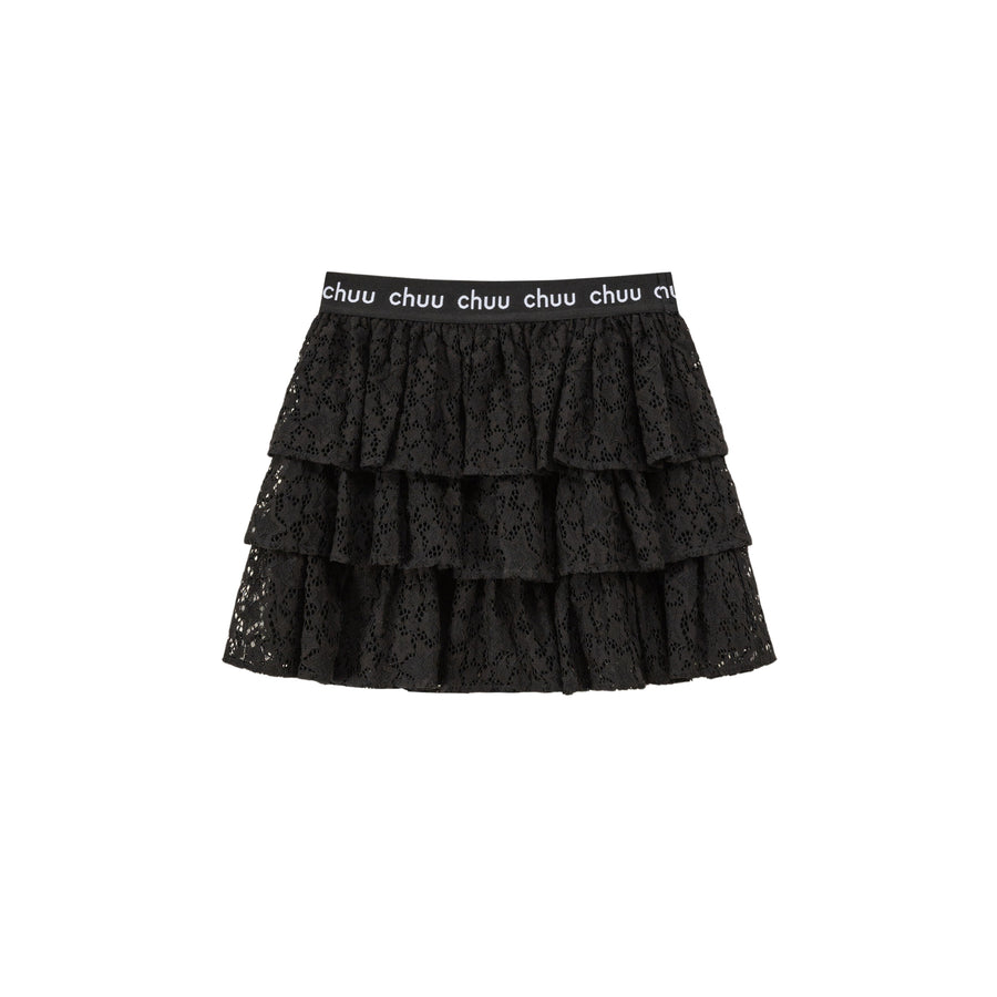 CHUU Star Lace Frill Mini Skirt