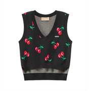 Cherry V-Neck Best Knit Sweater