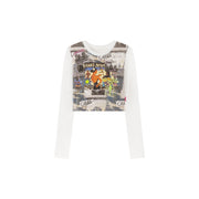 Art Contrast Cropped T-Shirt