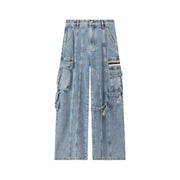 Downside Wide Denim Cargo Pants