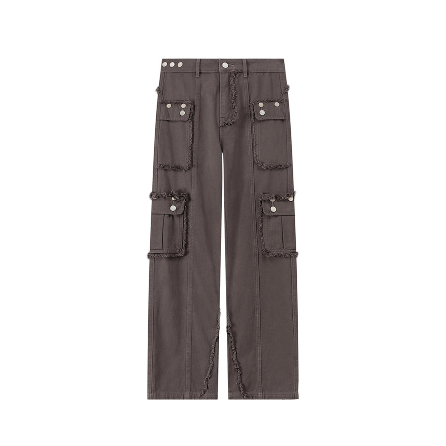 CHUU Raw Edge Wide Cargo Pants