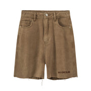 Raw Hem Wide Bermuda Shorts