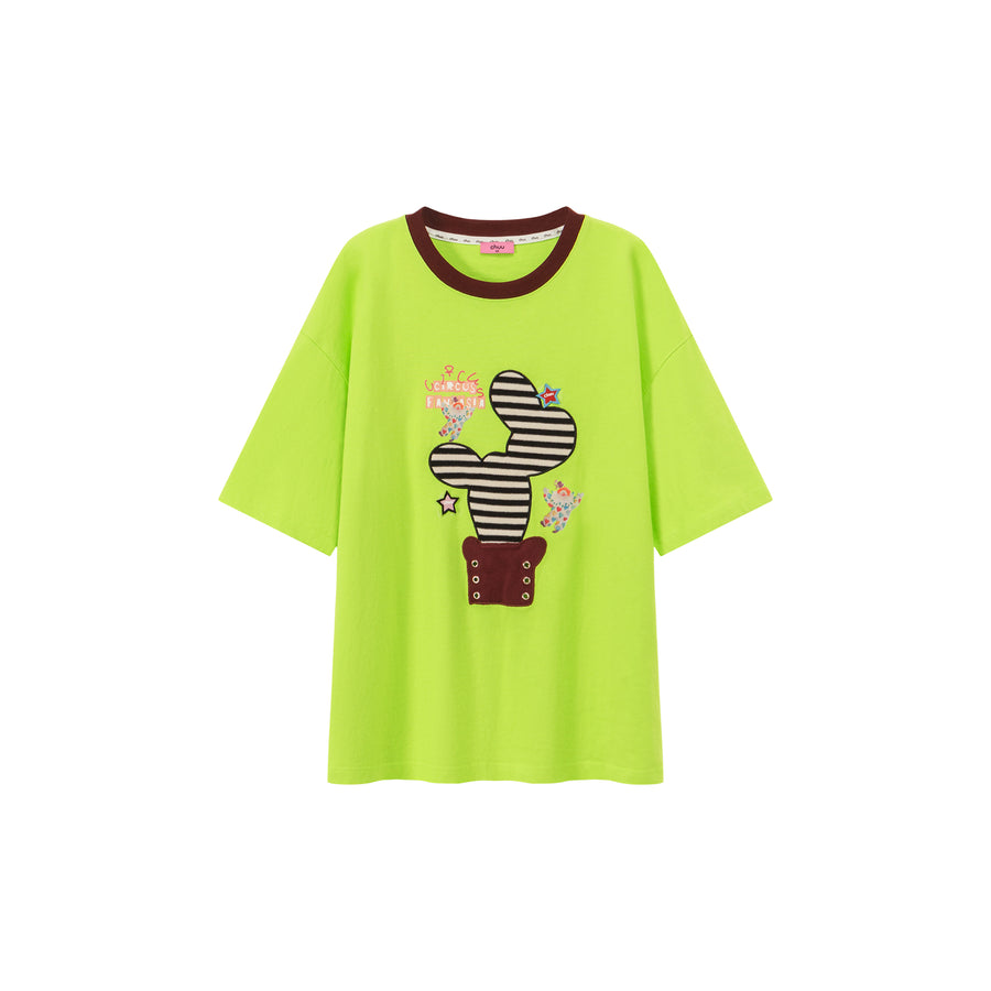 CHUU Lined Catcus Color Loose Fit T-Shirt