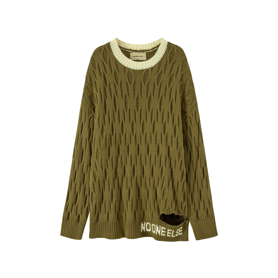 CHUU Noe Slit Knit Sweater