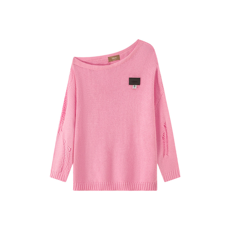 CHUU Let It Fall Off Shoulder Loose Knit Sweater