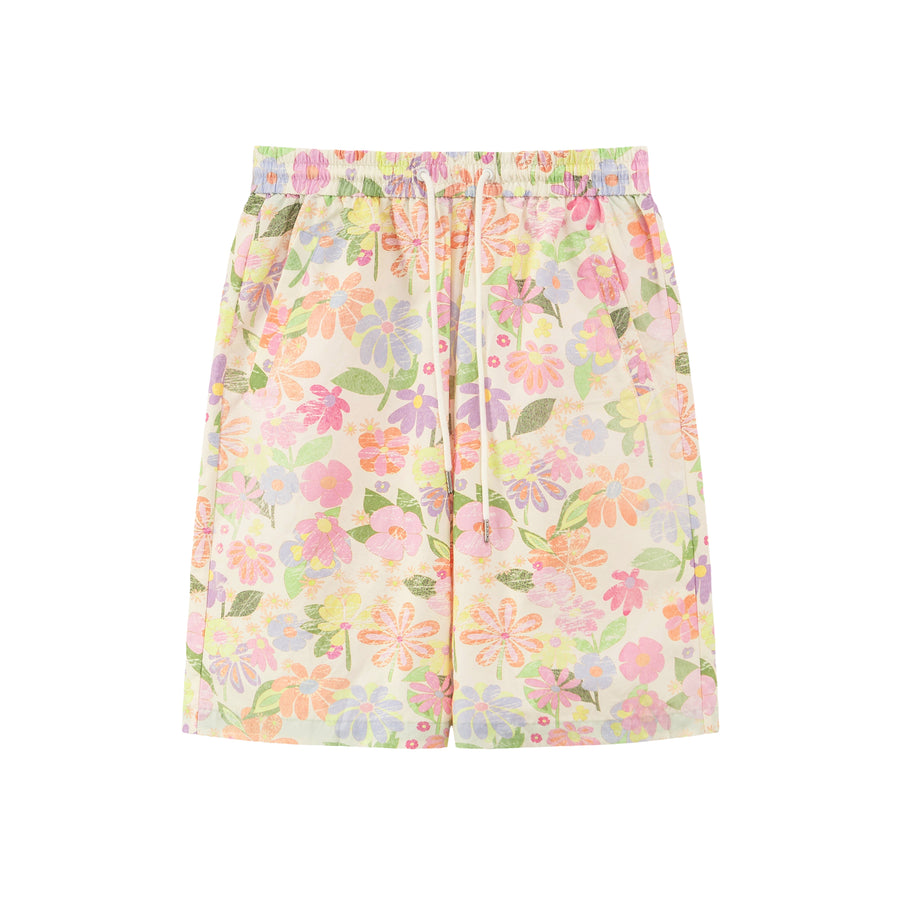 CHUU Vintage Flower Short Pants