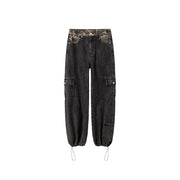 Winter Roadtrip Cargo String Straight Denim Jeans