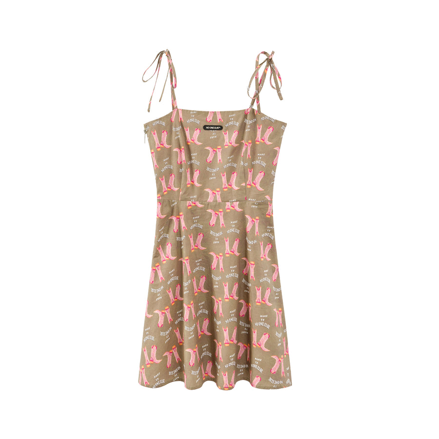 CHUU Boot Print Sleeveless Dress