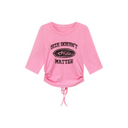 Size Doesnt Matter Back Cut Out Cropped T-Shirt