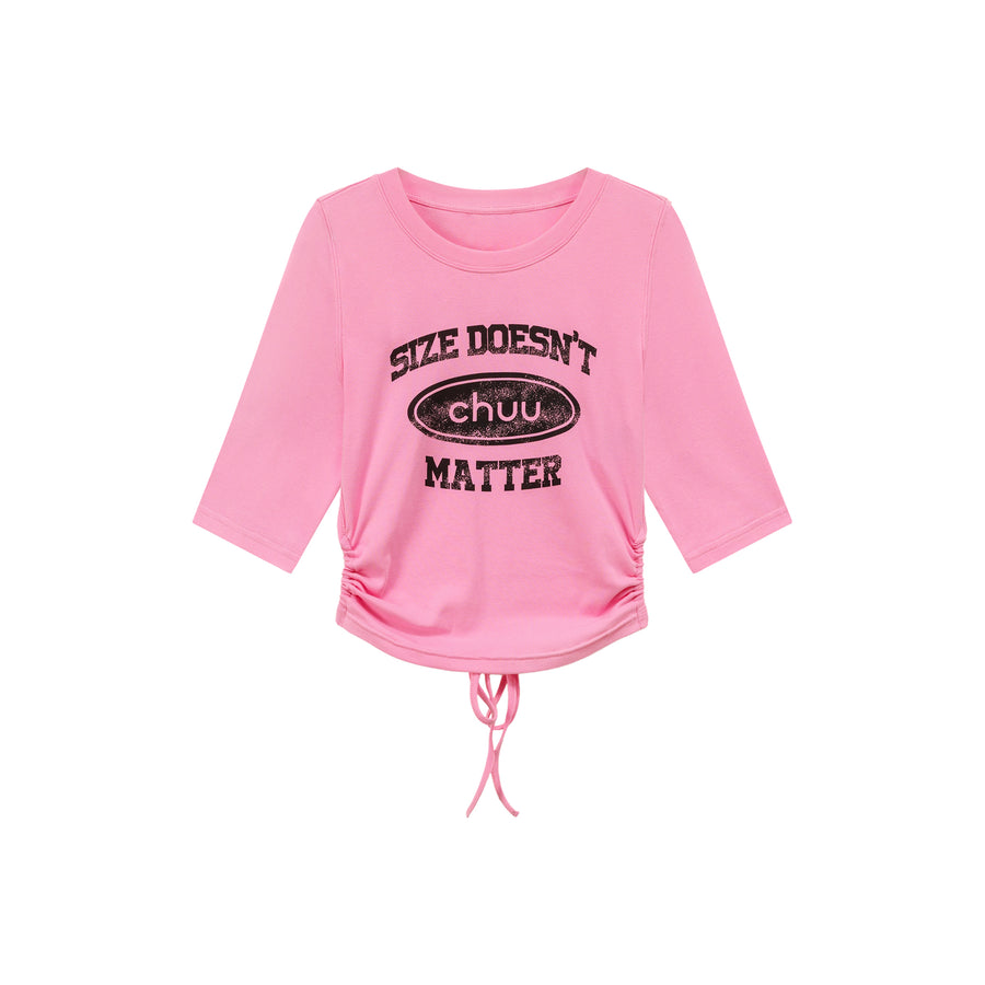 CHUU Size Doesnt Matter Back Cut Out Cropped T-Shirt