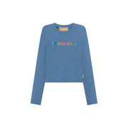 Color Embroidered Cropped T-Shirt