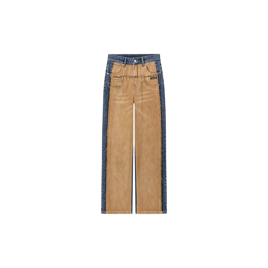 CHUU Two-Toned Wide Denim Jeans