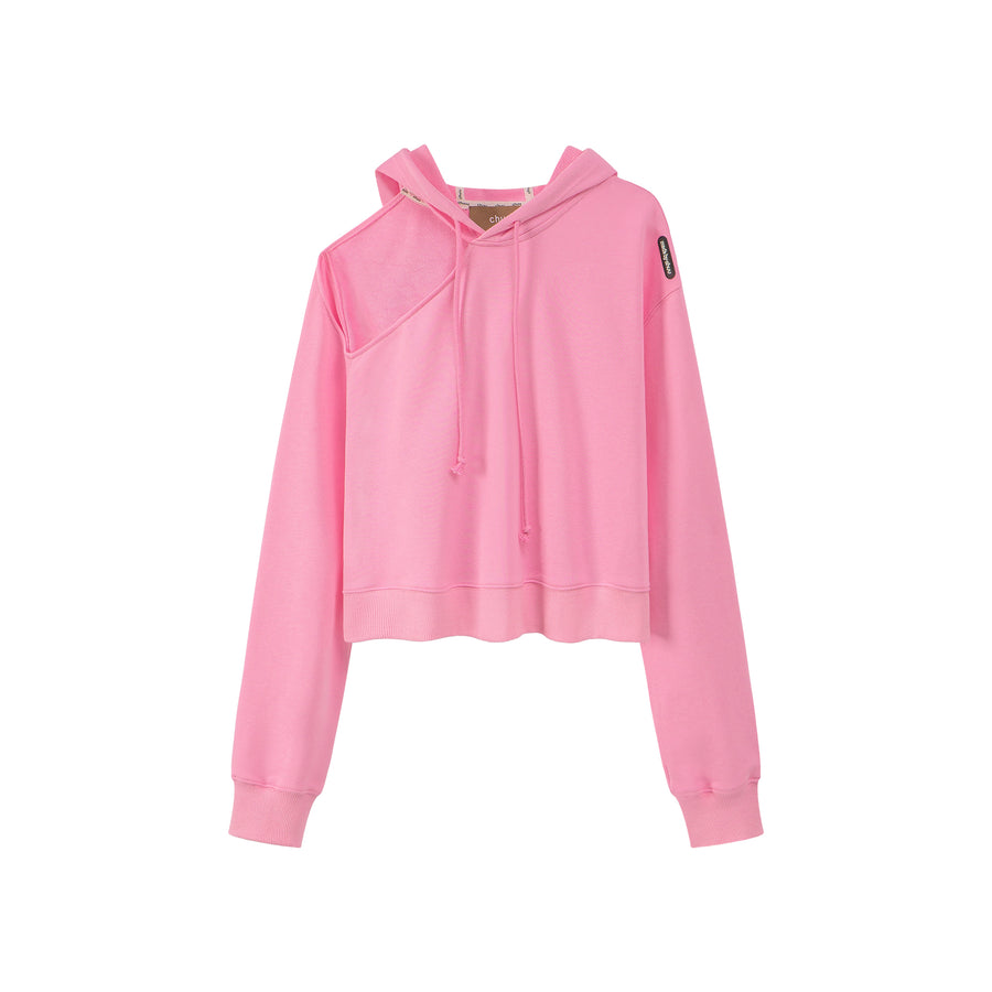 CHUU Cutout Shoulder Hoodie Sweatshirt