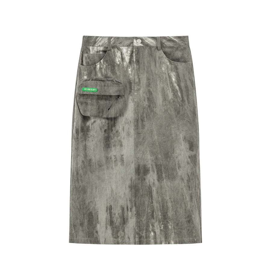 CHUU Vintage Washed Long Skirt