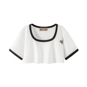 Boat-Neck Loosefit Crop Top