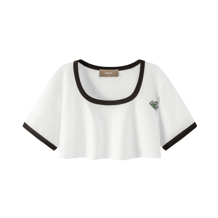 CHUU Boat-Neck Loosefit Crop Top