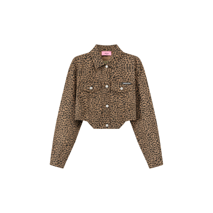 CHUU Leopard Cropped Jacket