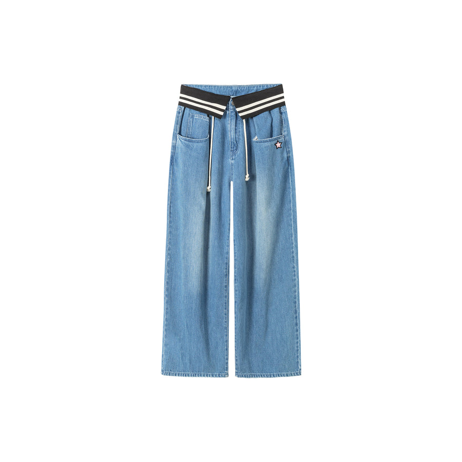 CHUU String Wide Denim Jeans