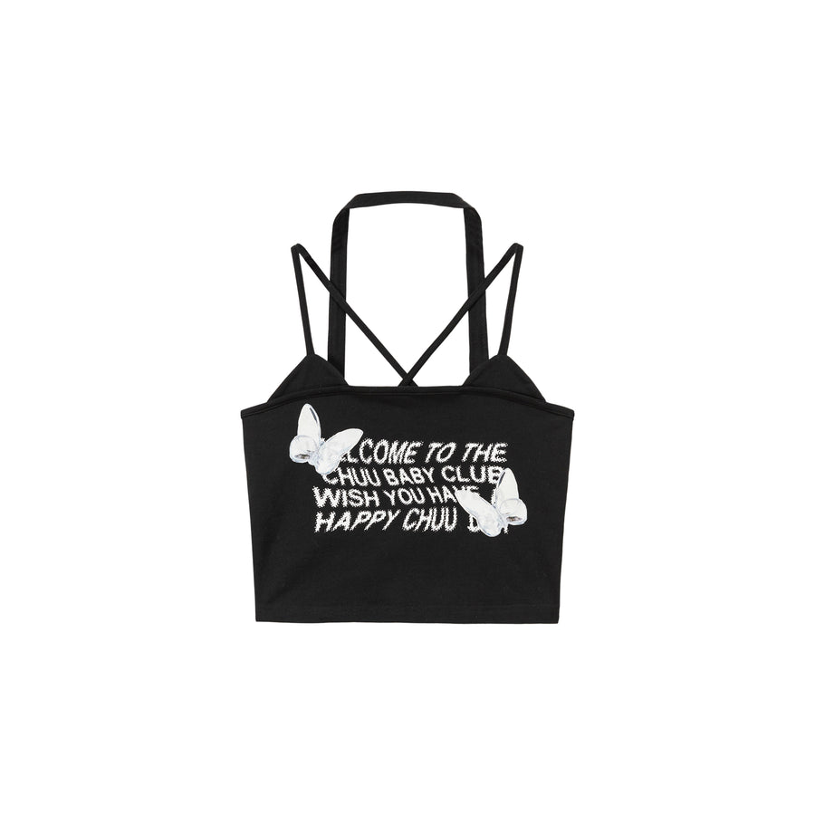 CHUU Butterfly Sleeveless Crop Top