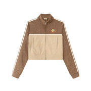 High Neck Crop Zip-Up