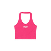 Halter Sleeveless Chuu Logo Crop Top