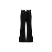 Slit Bootcut Crisscross Band Pants