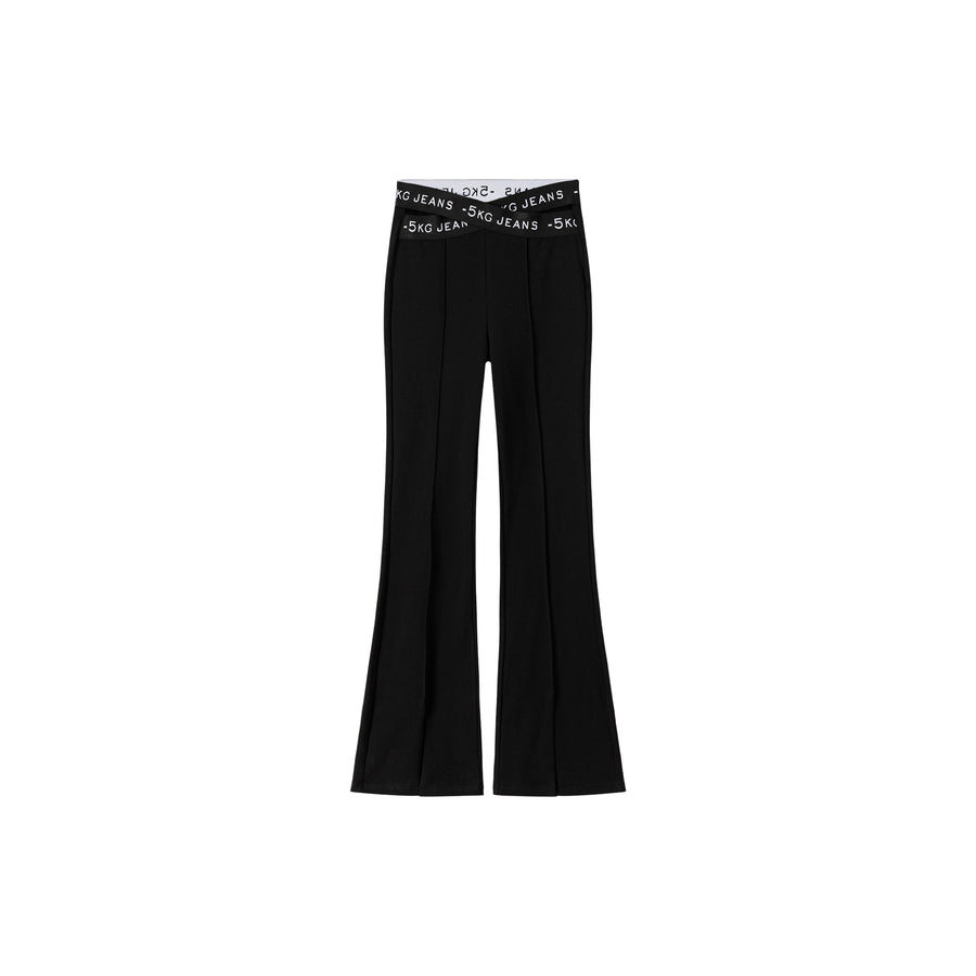 CHUU Slit Bootcut Crisscross Band Pants