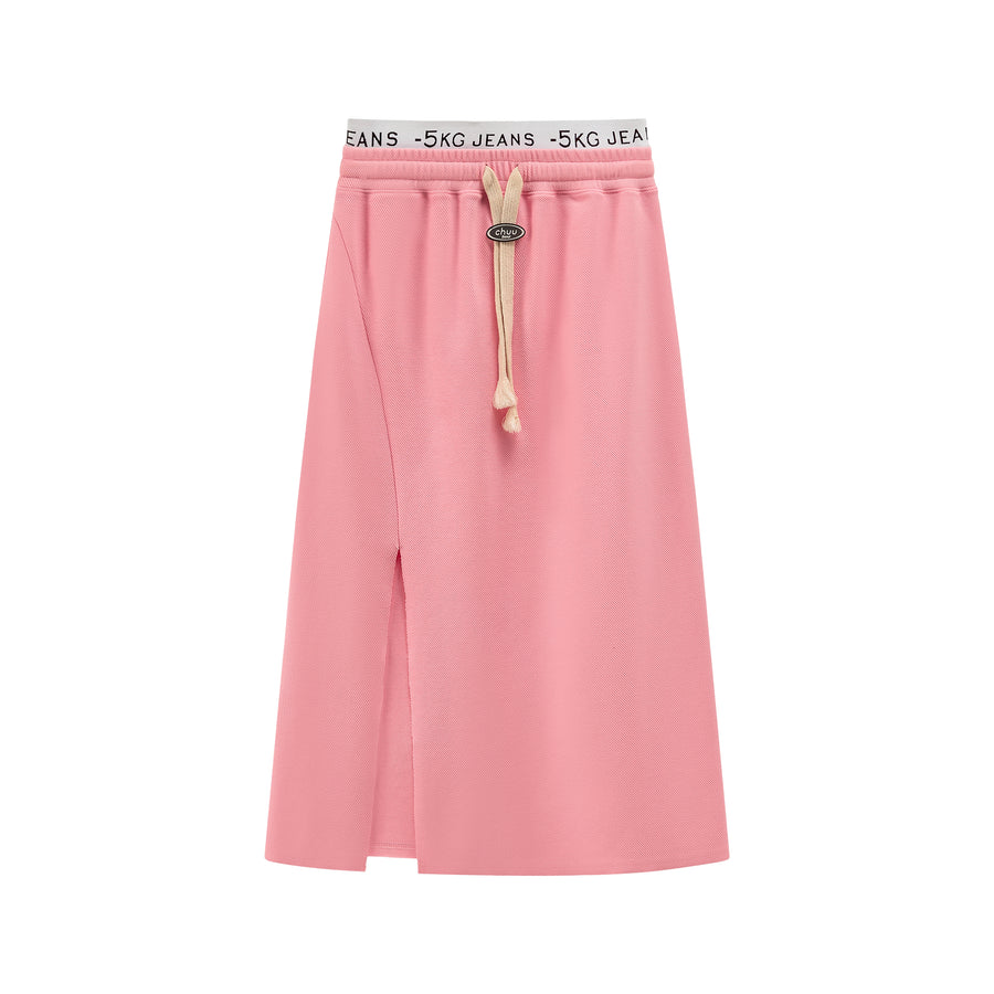 CHUU Side Slit Jogger Midi Skirt