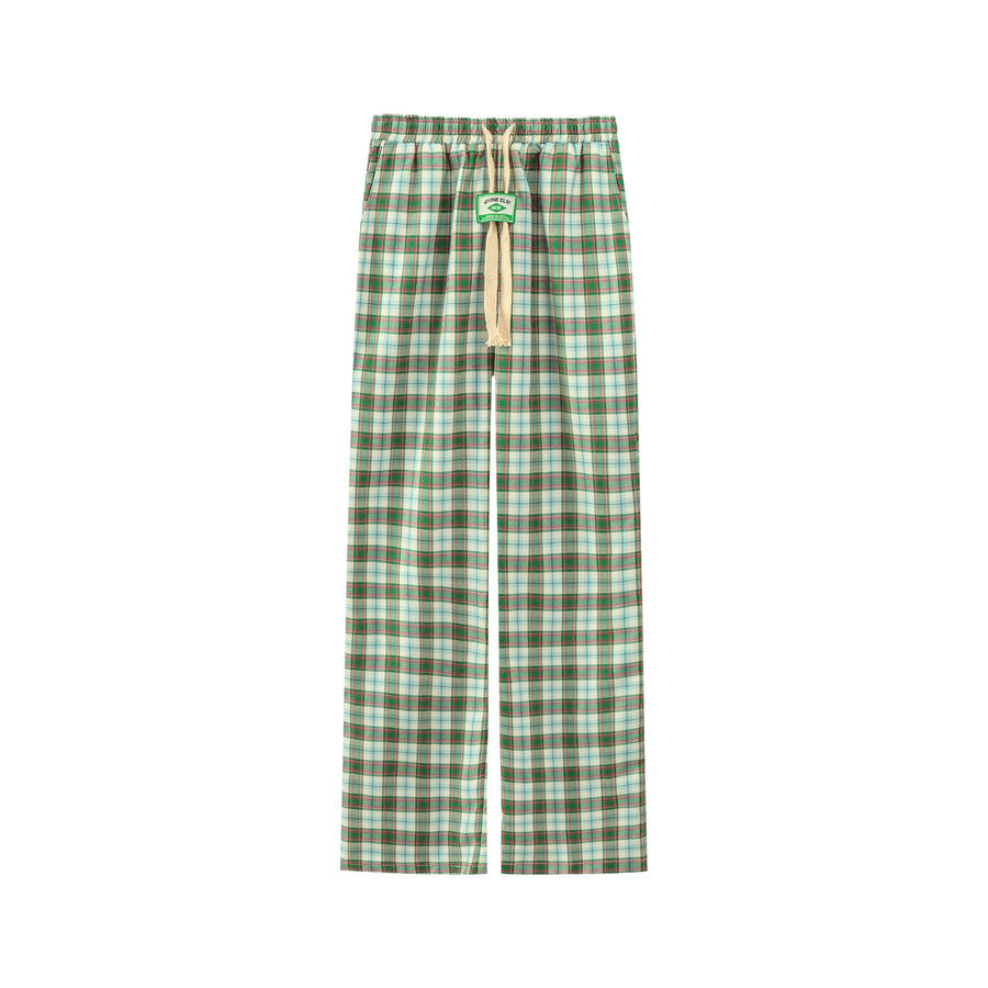 CHUU Check Wide Pants