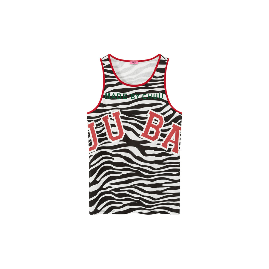 CHUU Zebra Sleeveless Loose Fit T-Shirt