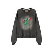 We Are In The Present Frog Logo Loose Fit Sweatshirt