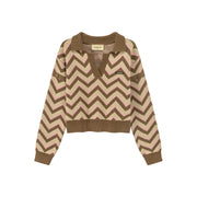 Zig Zag Colored Stripe Knit Sweater