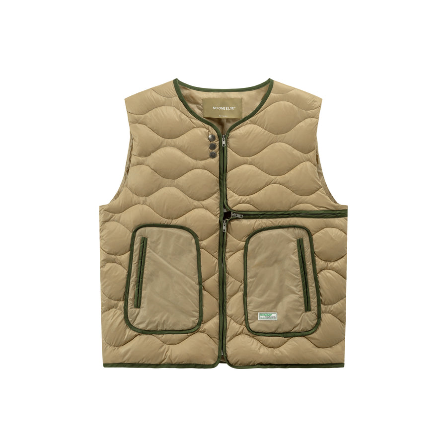 CHUU Zip-Up Wave Down Padding Vest