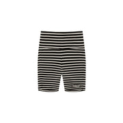 Striped Ribbed Biker Shorts