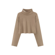 Wide Turtleneck Long-Sleeves Top