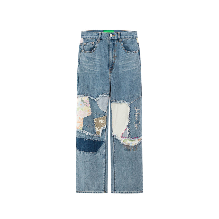 CHUU Patchwork Vintage Wide Jeans