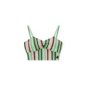 Products Rainbow Stripes Contrast Bustier Top